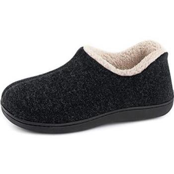 ULTRAIDEAS - Pantuflas con Espalda Cerrada de Espuma viscoelástica para Mujer, con Suela de Goma Antideslizante para Interiores y Exteriores,Negro,38 EU