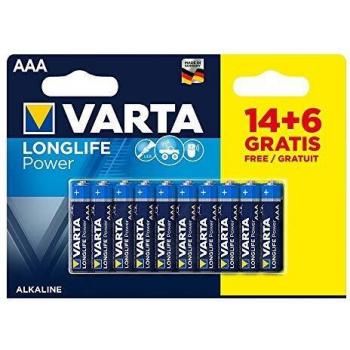 Pilas Varta Longlife Power AAA LR03 (Pack de 20 unidades)