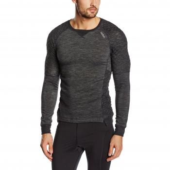 Odlo L/S Crew Neck Natural + X Camiseta Térmica, Hombre, Negro