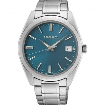 Seiko Men's Classic Sapphire SUR525P1 - Stainless Steel Blue Dial Quartz Watch, 100M Water Resistance