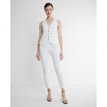 Pantalones pitillo de mujer jacquard con nervio central