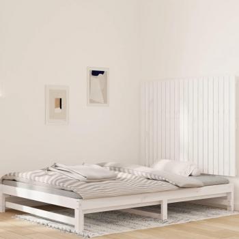 Cabecero de cama pared madera maciza de pino blanco 127,5x3x90 cm