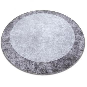 Alfombra Lavable Miro 51648.803 Círculo Mármol Antideslizante Gris Oscuro 160 cm