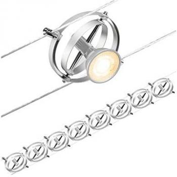 Sistema de Iluminación por Cable Paulmann Cardan 8 Focos Cromado Mate sin Bombillas GU5.3