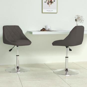 Sillas de comedor giratorias de terciopelo gris oscuro - 2 piezas