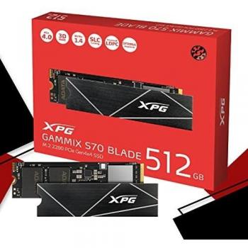 ADATA XPG GAMMIX S70 Blade 512 GB PCIe Gen4x4 M.2 NVMe SSD for High-End Gaming