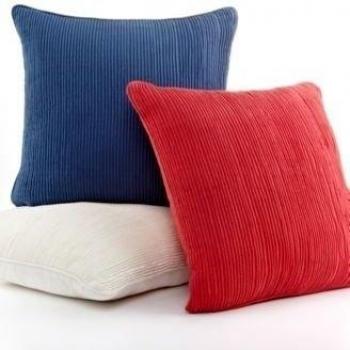 Martha Stewart plisado de 50,8 cm almohada decorativa cuadrada azul