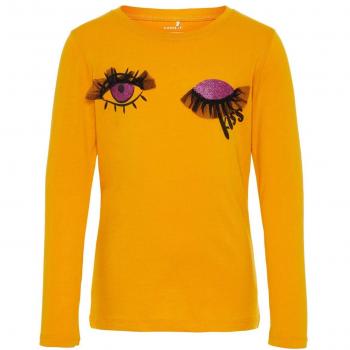 NAME IT Camiseta Manga Larga NIÑA REEYE - 134-140, Sunflower