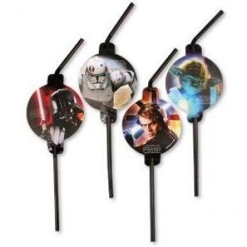 Star Wars 4009775446644™ - Conjunto de 8 pajillas decoradas, diseño de La guerra de las galaxias