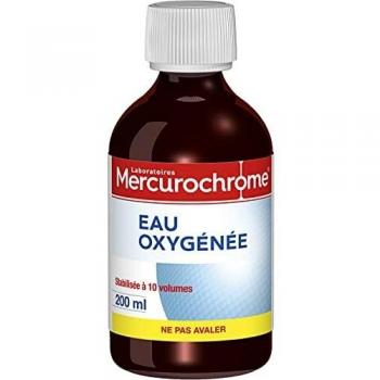 Mercurochrome - Agua oxigenada estabilizada a 10 volúmenes, higiene de manicura – El frasco de 200 ml