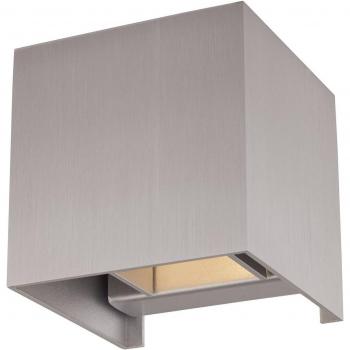 Aplique de pared Arcchio Zuzana, angular, color aluminio, G9, 9,7 cm