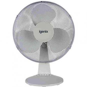 Ventilador de Escritorio Igenix DF1610, 16 Pulgadas, Oscilante, 3 Velocidades, Potencia de 50 W, Blanco