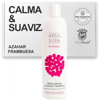 Crema Corporal de Azahar y Frambuesa 400ml Amapola Biocosmetics - Hidratación para pieles normales y secas, ingredientes ecológicos, naturales y veganos