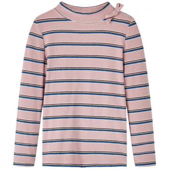 Camiseta Niños Manga Larga a Rayas Jersey Ropa Infantil con Medio Cuello Alto