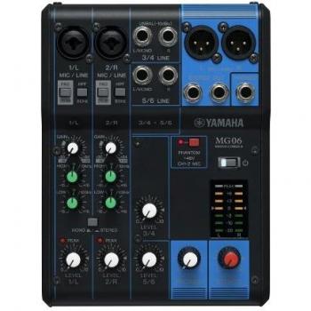 Yamaha MG06 Analog Mixer - 6 Channel Mixing Console with D-PRE Microphone Preamps