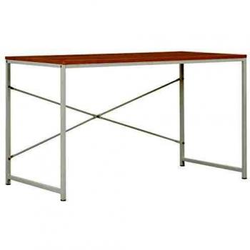 vidaXL Mesa Escritorio Ordenador Juvenil Adultos Diseño Moderno Industrial Mueble PC Computadora Oficina Estudio Trabajo Casa Metal Blanco Color Roble
