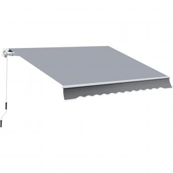 Toldo Retráctil Outsunny Con Manivela Gris 295X245 cm