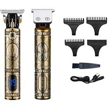 Máquina de Cortar Pelo Inalámbrica. Cortapelos Vintage Profesional para hombre. Cortador de pelo y barba con Cabezal de Titanio, Hoja T, Pila Recargable Incluida, 3 peines guía y cable USB.