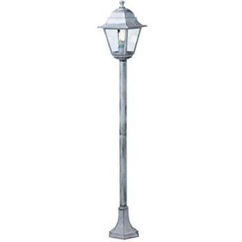 Lámpara de Jardín Paletto Old E27, 60W, Aluminio Anticorrosivo, IP43, 121 cm, Blanco y Argento