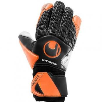 uhlsport Super Resist Hn Guantes De Portero, Hombre, Negro/Naranja Fluor/Blanc, 3.5