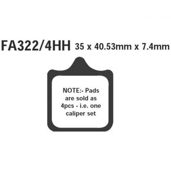 EBC Pastillas de Freno Sinterizadas FA-HH Series FA322/4HH