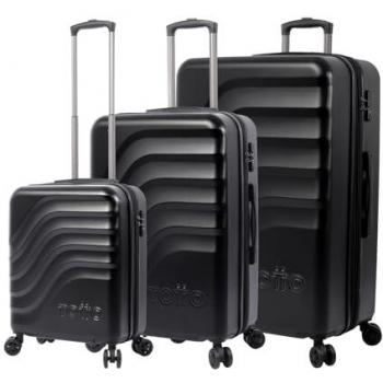 TOTTO - Juego de maletas trolley expandible Bazy+ negro - Sistema TSA - Forro de poliéster - Tres medidas de maletas