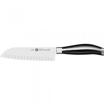 Zwilling Santoku - Cuchillo de Acero Inoxidable, Color Negro y Plata
