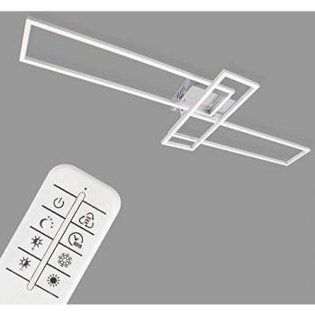 Plafón LED Briloner 3154-018 CCT con control remoto, dimmable y ajuste de temperatura de color, 110x35x10 cm