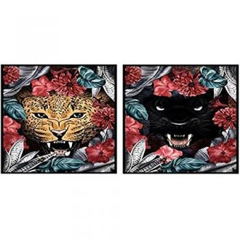 Cuadro DKD Home Decor 53 x 4,3 x 73 cm Tropical Selva (2 Unidades)