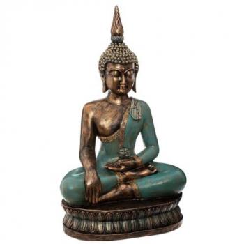 Estatuilla Zen de Buda Sentado en Resina Policromada - 73 cm Atmosphera