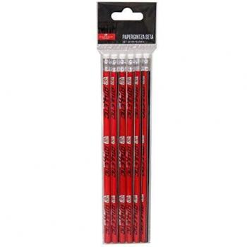 ATHLETIC CLUB BILBAO- Set 6 lápices con Goma de Athletic Club Papelería, Multicolor, Talla única