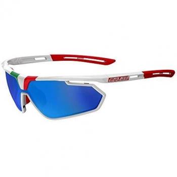 Salice 018 White Standard Men's Sunglasses with Blue Accents