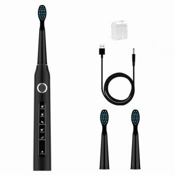 Cepillo de dientes eléctrico recargable Sogo - 40000 revoluciones - 6 modos de limpieza - color negro.