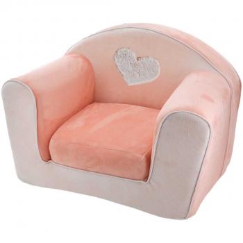 Sillón Club Convertible Infantil Lapinou Rosa 43 x 55,5 cm Desmontable y de Poliéster