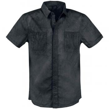 Brandit Roadstar Hombre Camisa Manga Corta Negro L, 100% algodón, Vintage Regular