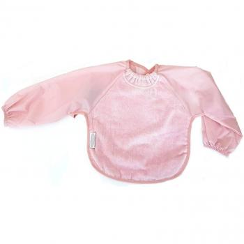 Babero con Manga Larga Rosa Pastel