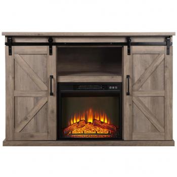 Chimenea eléctrica con aparador rústico CHE-910, 2000W, diseño elegante y funcional, ideal para calentar espacios y como mueble decorativo