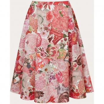 Marni Poplin Circle Skirt with Requiem Print, Multicolor, Female, Size: S