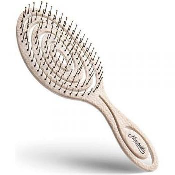 Cepillo Desenredante Ninabella Sin Tirones para Todos - Cepillo Sostenible con Espiral de Material Reciclado para Cabello Rizado, Largo y Húmedo - Cepillo Bio Suave para Mujeres, Hombres