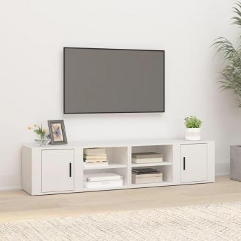 Mueble para TV vidaXL 2 uds madera contrachapada blanco 80x31,5x36 cm
