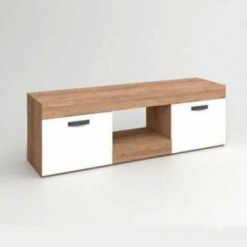 Mueble Bajo De TV Argos Naturale con 2 Puertas y 1 Módulo en Color Blanco, Medidas 48,9x150x39,6 cm