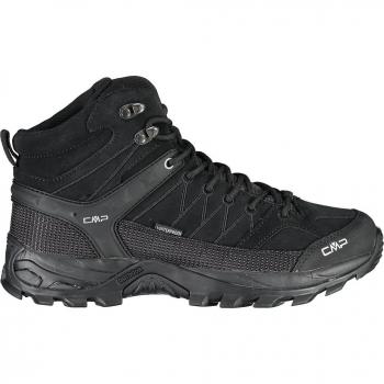 Botas de senderismo CMP Rigel Mid WP para hombre, color negro y gris oscuro, talla 45, impermeables