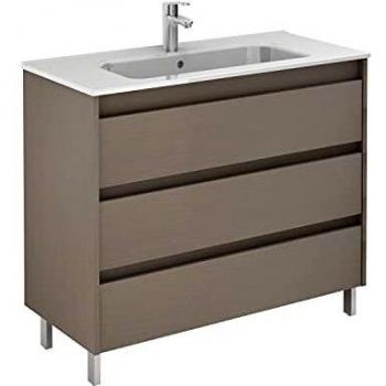 ROYO Sansa Mueble+Lavabo 3 Cajones Fumé Arenado - Medida: 80 CMS