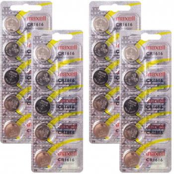 Maxell Pila de Litio CR1616 3V 55mAh - Paquete de 20 Unidades