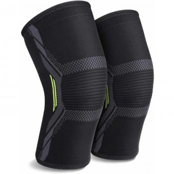 Rodillera Menisco y Ligamentos Deportiva Rodillera de Compresión 2 Piezas de Tejido 3D Flexible Transpirable Antideslizante Previene Lesiones Alivia Dolor para Hombres y Mujeres MUBYTREE