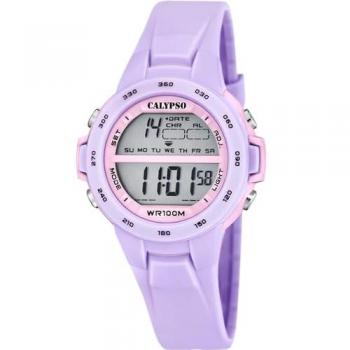 Reloj Calypso Junior Collection K5850/3 Digital Morado Unisex con Cronógrafo y Función de Parada