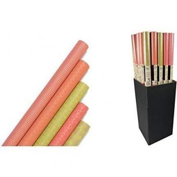 Papel de regalo kraft reciclado 70g - 2x0,70m - Presentación en cartón de 30 rollos - Color neón