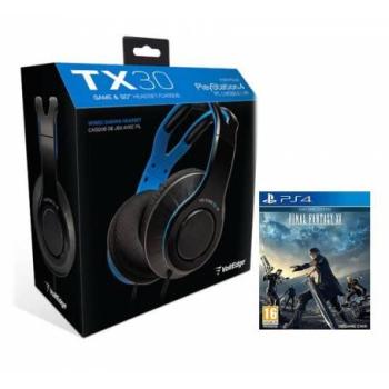 Pack Final Fantasy XV Edición Day One PS4 + Auriculares TX30 Megapack Gioteck - Nuevo a Estrenar - Incluye Grips + Cable USB