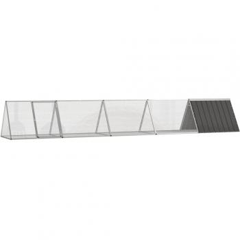 vidaXL Anthracite Galvanized Steel Rabbit Cage 504.5x80.5x71 cm