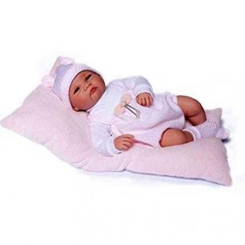 Muñecas Guca- MUÑECA Reborn Elsa 46 CM con Pelele Rosa Y GORRITO OREJITAS, Multicolor, Talla Única